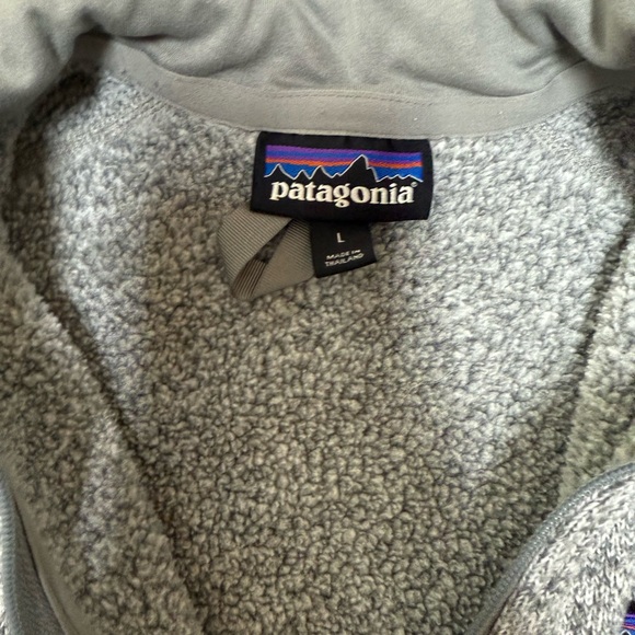 Patagonia Gray Knit Zip-Up Pullover Large - Picture 3 of 3